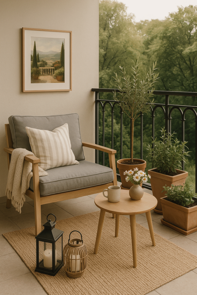 Transform your balcony into an oasis of style and art Printable balcony wall art decor ideas with plants and cozy lighting