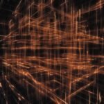 Audio frequencies create a woven grid of light that expands and contracts.