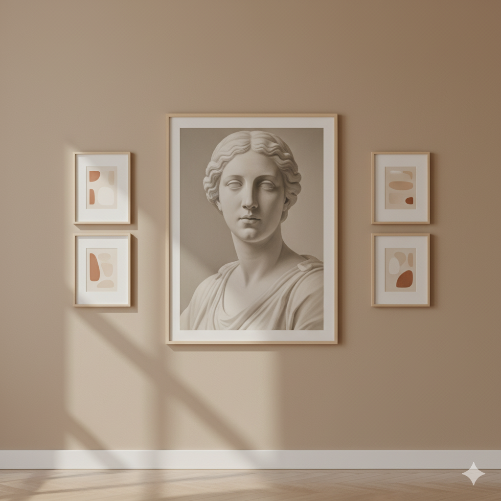 Renaissance-inspired wall art with balanced composition and soft natural light.
